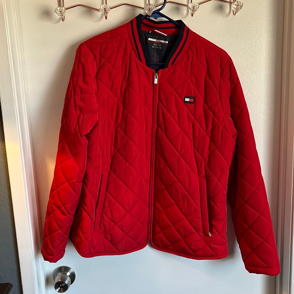 Red Tommy Hilfiger sport jacket